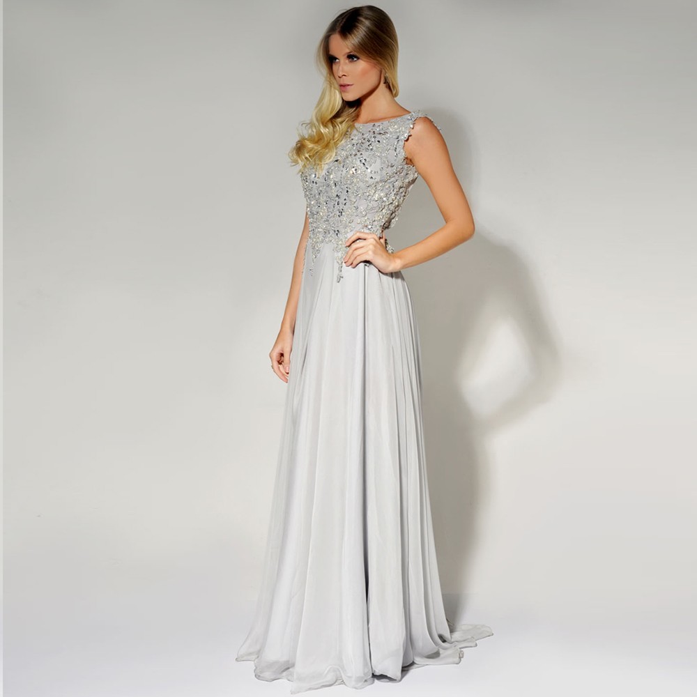 vestido de bodas de prata longo